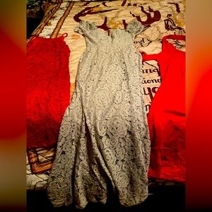 Long off the shoulder lace dress